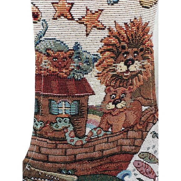 Vintage Tapestry Vest Womens Medium Noahs Ark Sunday School Church 90s - Picture 2 of 10